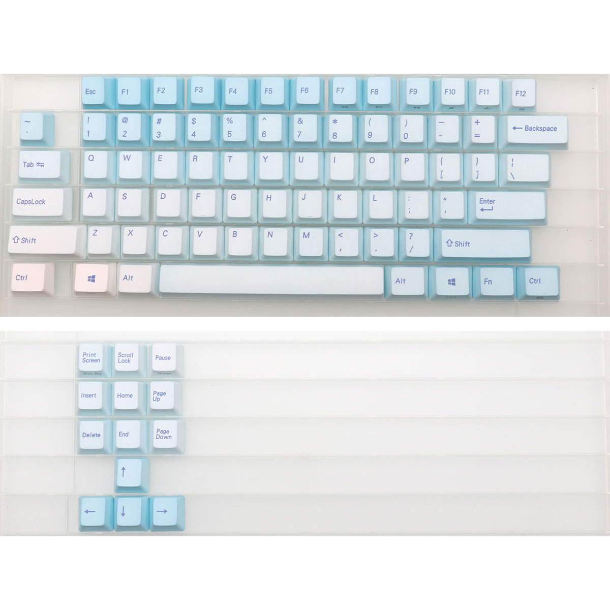 Gaming Keyboard Blue Switches - 87 Keys Frost Blue Keycaps Cherry
