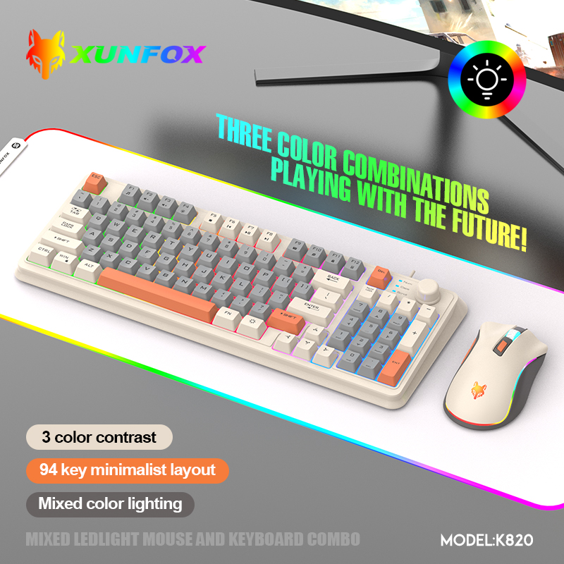 Gaming Keyboard And Mouse Combo - K820 USB Wired Game Keyboard Mouse