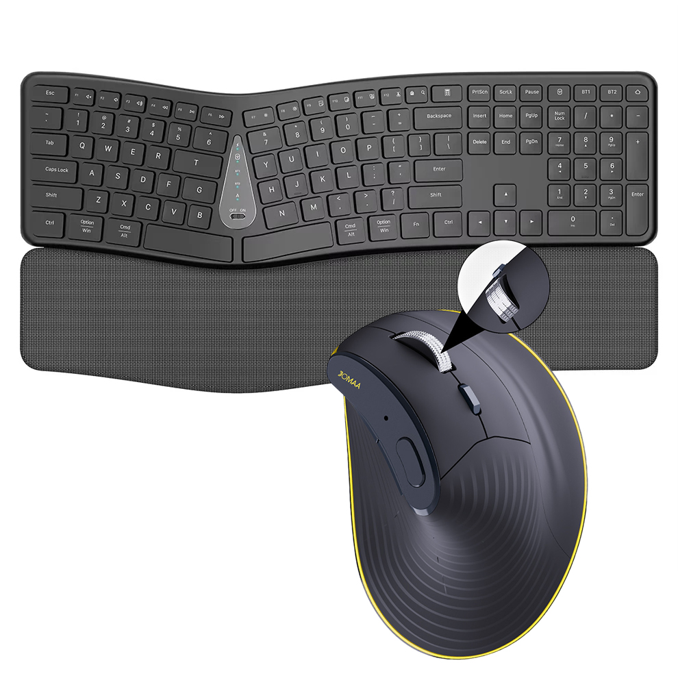 Gaming Keyboard Mouse Set - 2.4G Wireless Keyboard Mouse Combo,Comfortable Natural