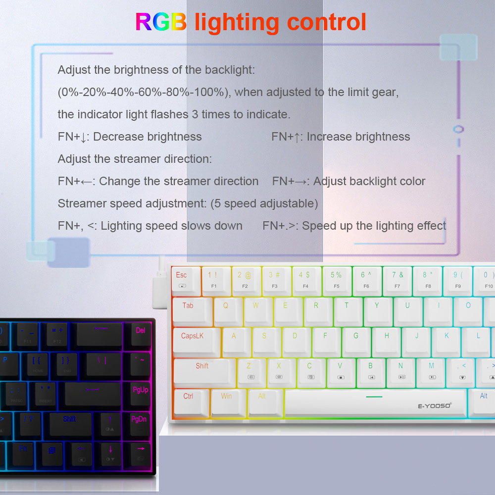 E-YOOSO Z686 RGB USB 60% Mini  - Gaming Keyboard E Yooso review and price