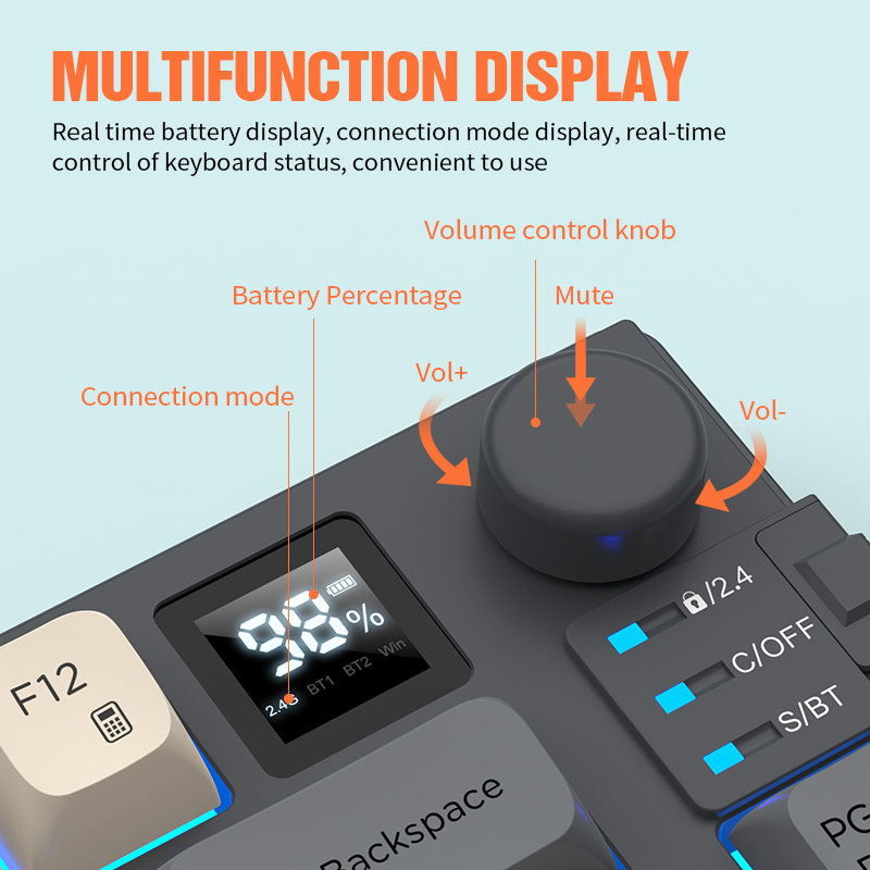 Premium Dual-Modes 2.4G+Blueto - Gaming Keyboard Extension review and price