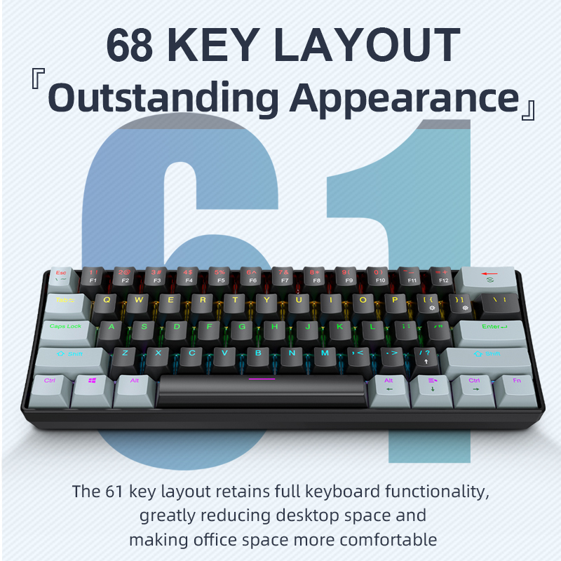 APAYADO K61 Mini 60% Gaming Ke - Keyboard Gaming Blue Switch review and price