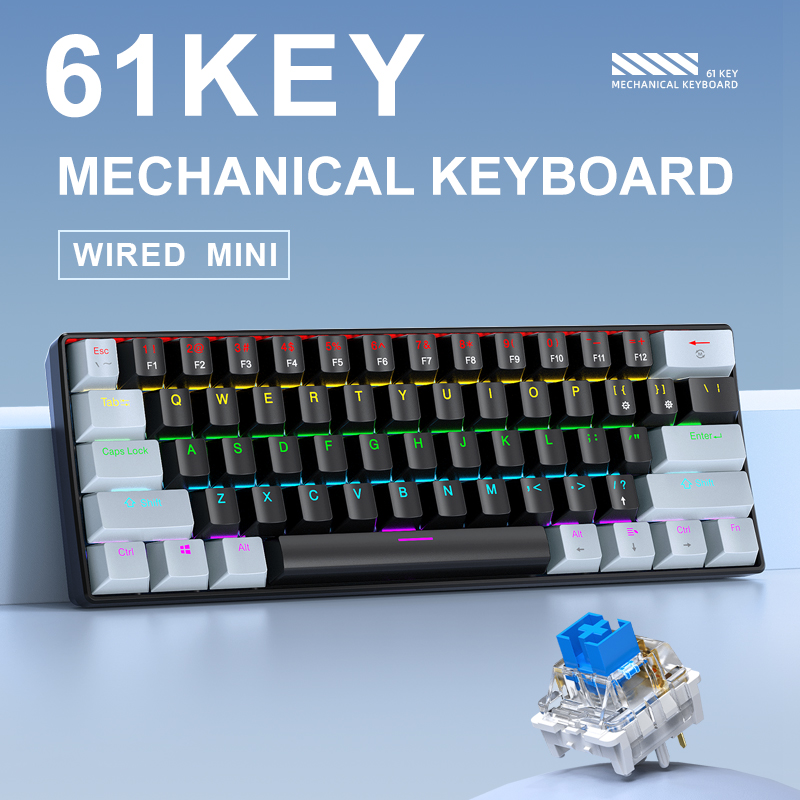 APAYADO K61 Mini 60% Gaming Ke - Keyboard Gaming Blue Switch review and price