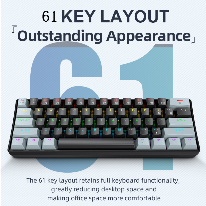 K61 Wired Mechanical Gaming Ke - Keyboard Gaming Blue Switch review and price