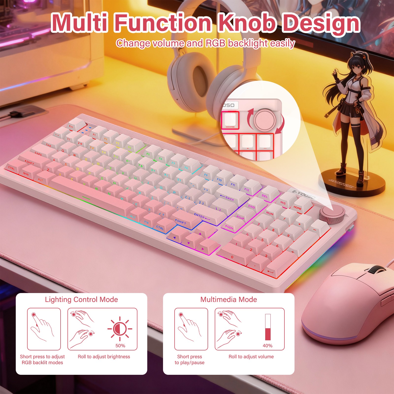 E-YOOSO 98-Key Wired Tri-mode  - Gaming Keyboard E Yooso review and price