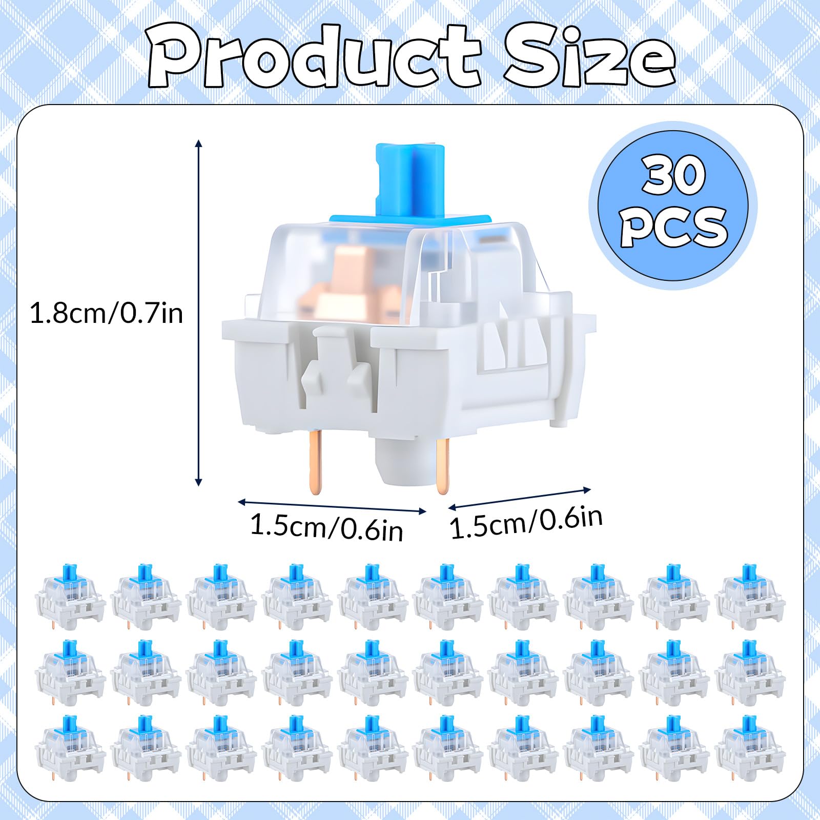 30 PCS Mechanical Keyboard Swi - Gaming Keyboard Blue Switches review and price