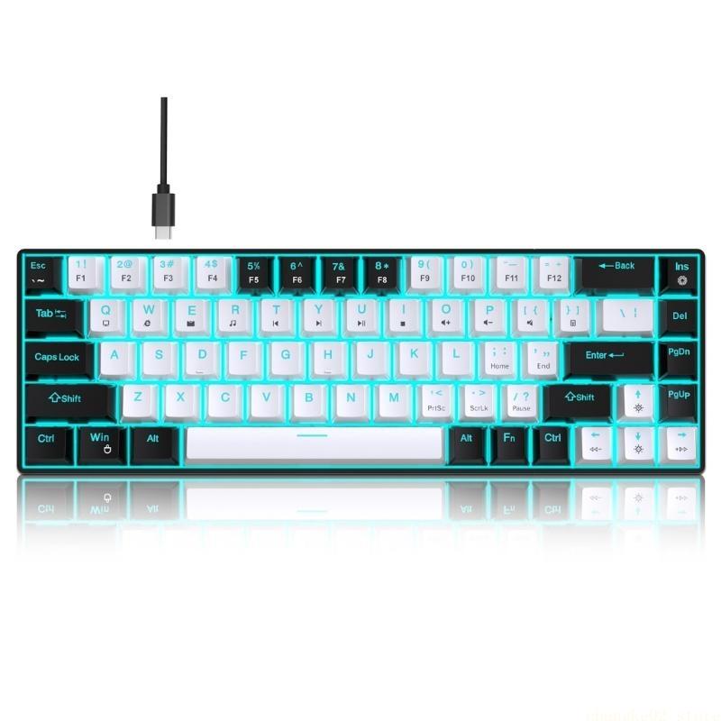 Portable 68Keys Mechanical Gam - Keyboard Gaming Blue Switch review and price