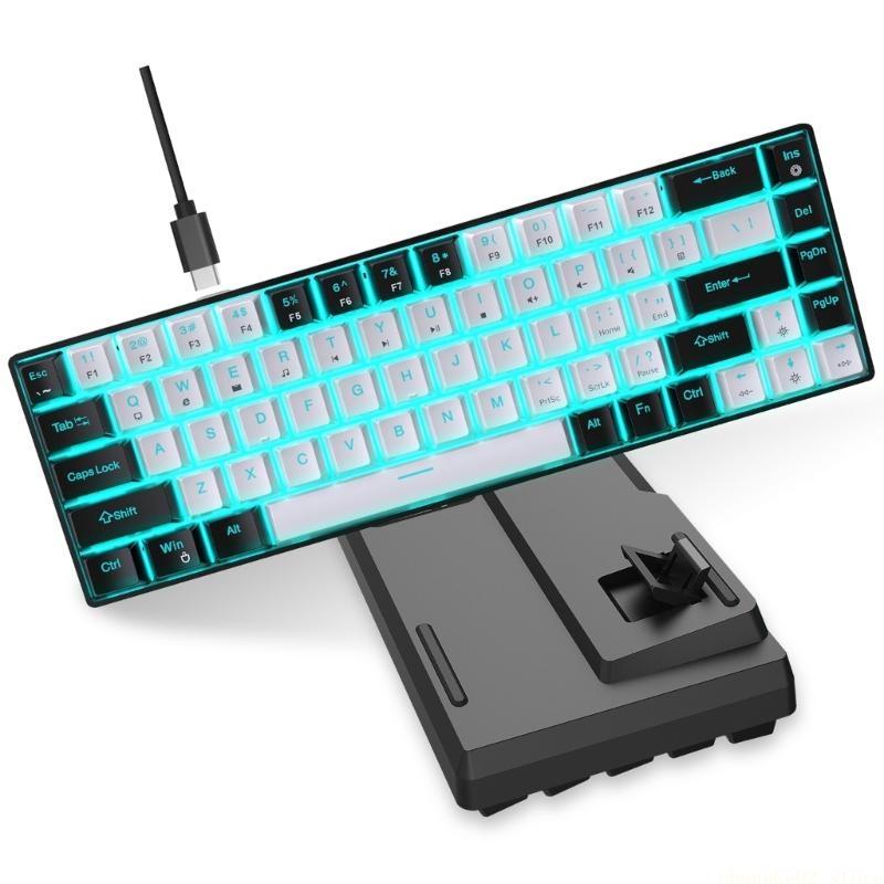 Portable 68Keys Mechanical Gam - Keyboard Gaming Blue Switch review and price