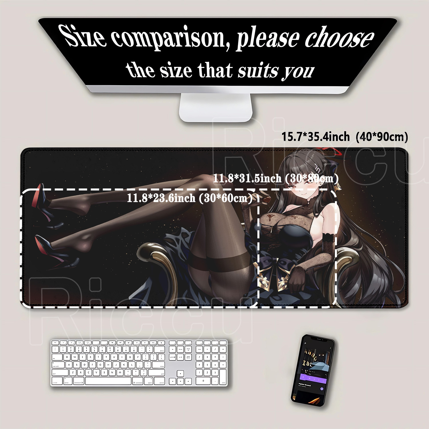 Anime girl Tsukatsuki Rio Blue - Gaming Keyboard Typewriter review and price